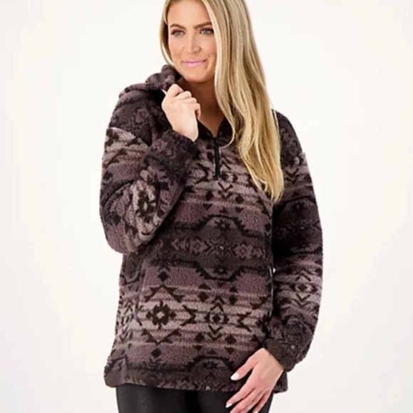 Koolaburra by Ugg Brushed Back Sherpa 1/4 Zip Pullover Hoodie Sweater Size 3X - Picture 1 of 14